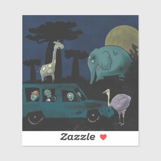 Adesivo Zombies no Safari (Folha)
