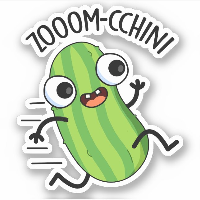 Adesivo Zoom-chchini Funny Zucchini Pun (Frente)