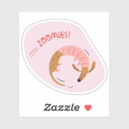 Adesivo zoomias rosas claro de cães castanhos bonitos ilus