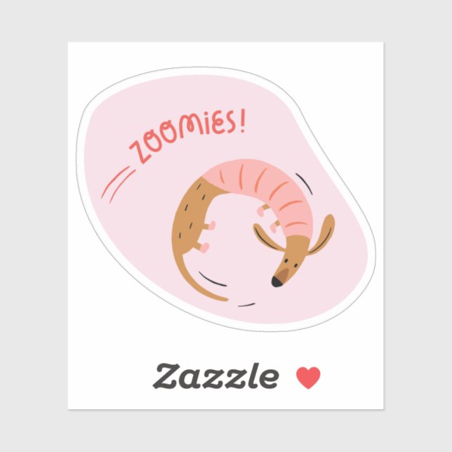 Adesivo zoomias rosas claro de cães castanhos bonitos ilus (Folha)