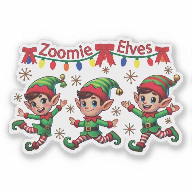 Adesivo Zoomie Elves Natal (Frente)