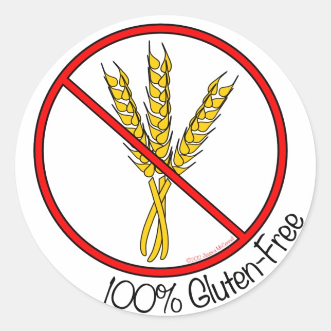 Adesivos "100% sem glúten" (Grande) (Frente)