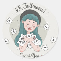 adesivos 1k seguidores obrigado você