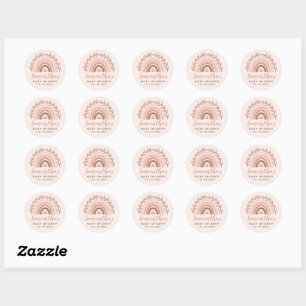 Adesivos Arco-íris Boho, Adesivos de Chás de Bebê