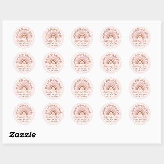 Adesivos Arco-íris Boho, Adesivos de Chás de Bebê
