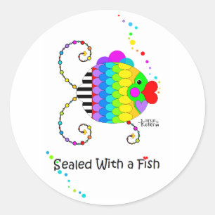 Adesivos "Assinado Com um Peixe"