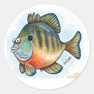 Adesivos atraentes de peixe-lua de desenho animado