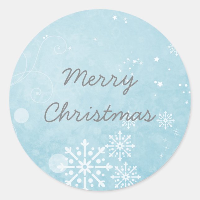Adesivos azuis com espiral em floco de neve (Frente)