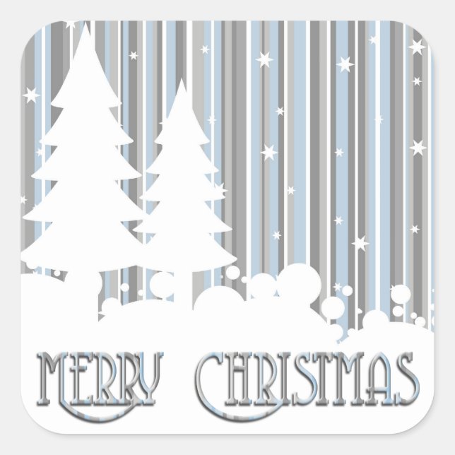 Adesivos - Azul e Cinzas - Estrelas e Neve (Frente)