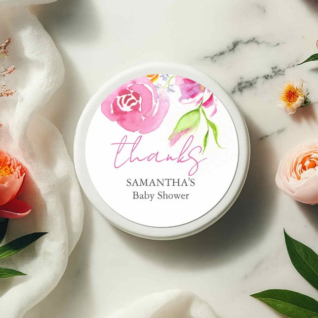 Adesivos Baby In Bloom (baby in bloom stickers features watercolor pink flowers)