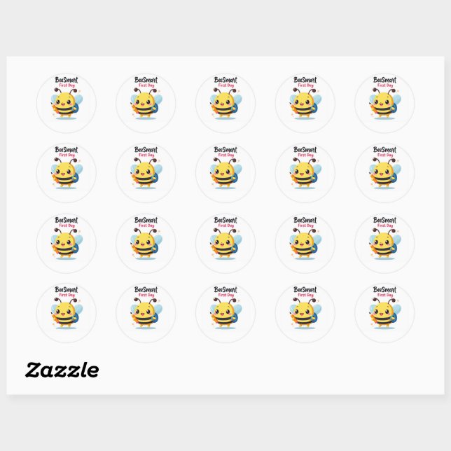 Adesivos Bee‑Smart First Day Cute School (Folha)