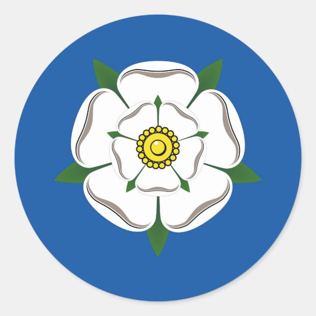 Adesivos brancos de rosa Yorkshire (Frente)