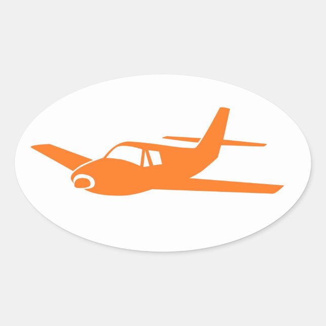 Adesivos brancos simples de avião, ovais, cor de l (Frente)