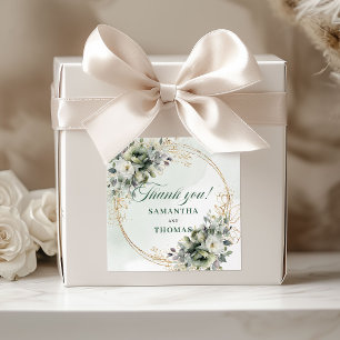 Adesivos Caixa de Favor Elegante Boho Verde Dourad