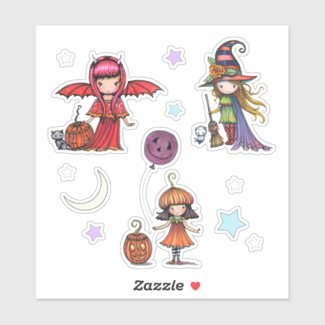 Adesivos Caprichosos de Halloween Molly Harrison (Folha)