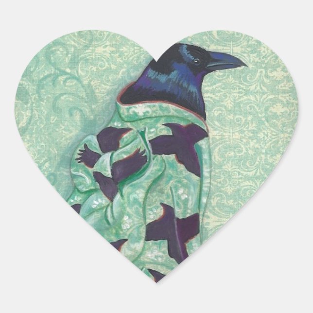 Adesivos cardíacos Kimono Raven (Frente)