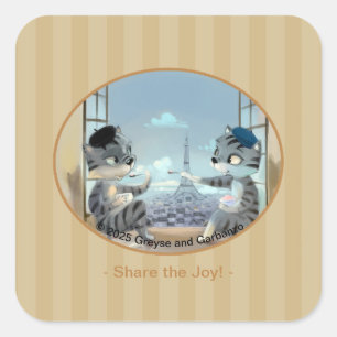 Adesivos Cats & Torre Eiffel - Paris Joy Square