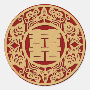 Adesivos chineses de felicidade dupla