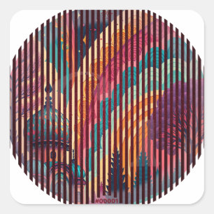 Adesivos Circulares Boho Rainbow Dome – Personaliz