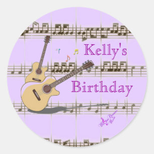 Adesivos Classic Round Notes & Guitars