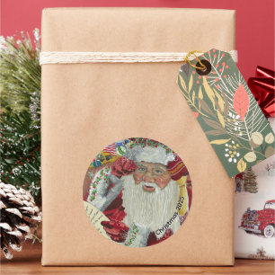 Adesivos Clássicos de Papai Noel - Verificando pel