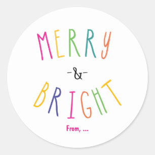 Adesivos Coloridos de Natal Alegre e Brilhante