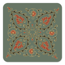Adesivos com design uzbeque verde veludo