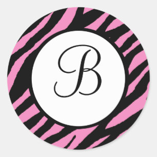 Adesivos com impressão em forma de zebra rosa que