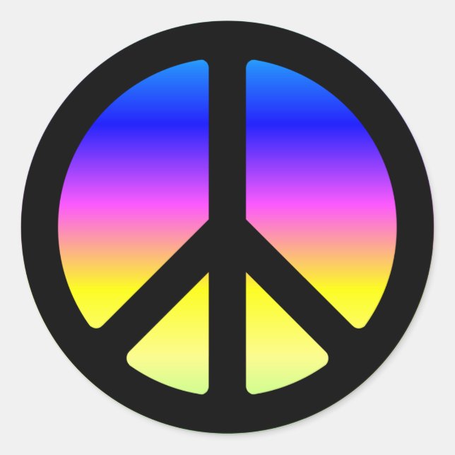 Adesivos com Símbolo de Paz Arco-íris Rosa (Frente)