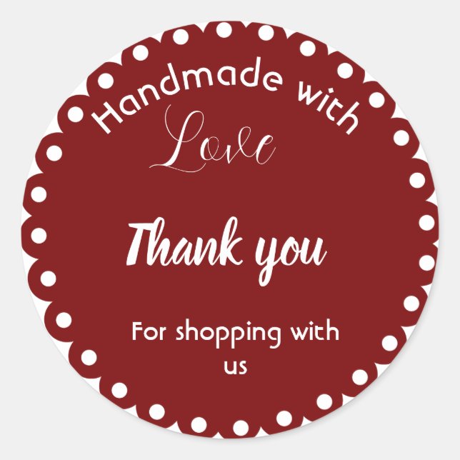 Adesivos comerciais de cor vermelha escura (Frente)