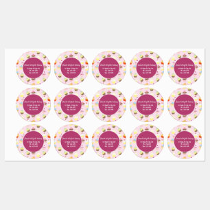 Adesivos comerciais do tema da padaria de cupcake