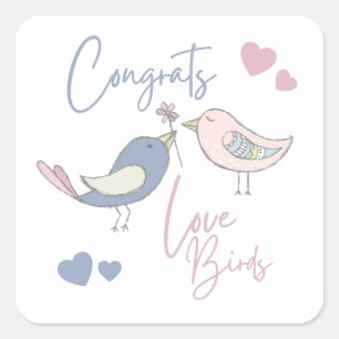 Adesivos Congrats Love Birds