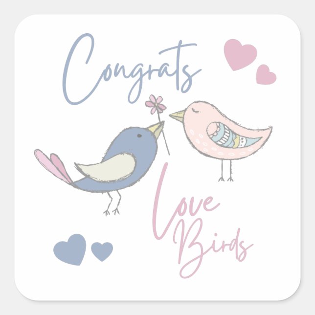 Adesivos Congrats Love Birds (Frente)