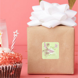 Adesivos cor-de-borboleta cor-de-rosa com Limão-li