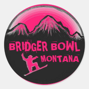 adesivos cor-de-neve da Bridger Bowl Montana