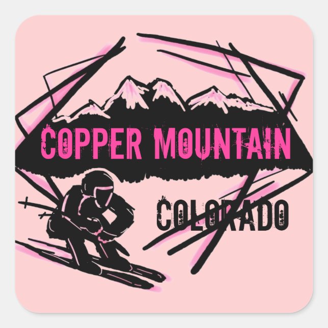Adesivos cor-de-rosa de esqui da Copper Mountain C (Frente)