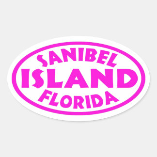 adesivos cor-de-rosa ovais da Ilha Sanibel, Flórid