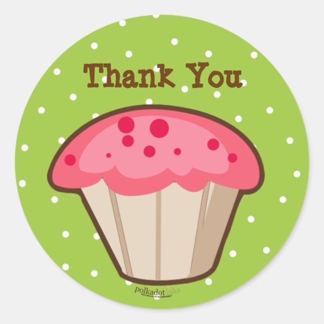 Adesivos cor-de-rosa para Cupcakes (Frente)
