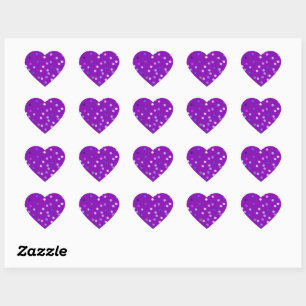 Adesivos Coração Roxo Espirais Pontilhados Torcido