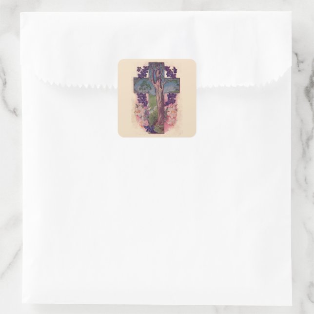Adesivos Cristãos da Páscoa Cruz e Árvore (Bolsa)