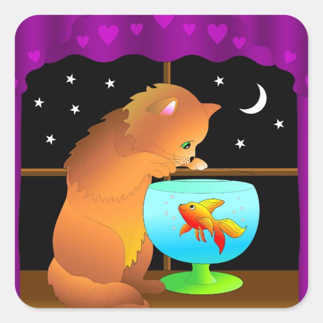 adesivos curiosos para gatos (Frente)