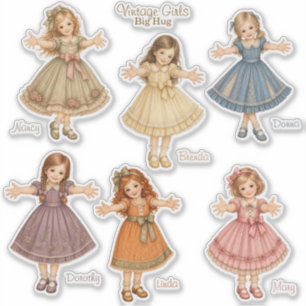 Adesivos da Coleção Big Hug das Vintage Girls