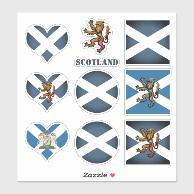Adesivos da Escócia, Scottish Flag Lion Heart/spor (Folha)