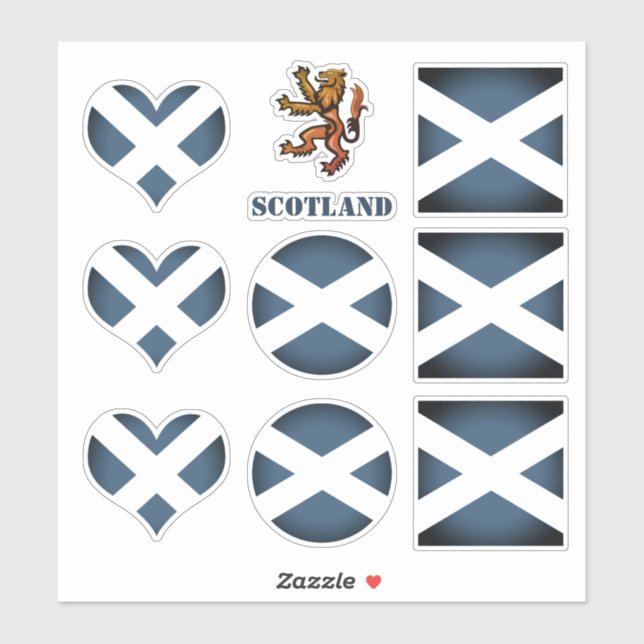 Adesivos da Escócia, Scottish Flag Lion Heart/spor (Folha)