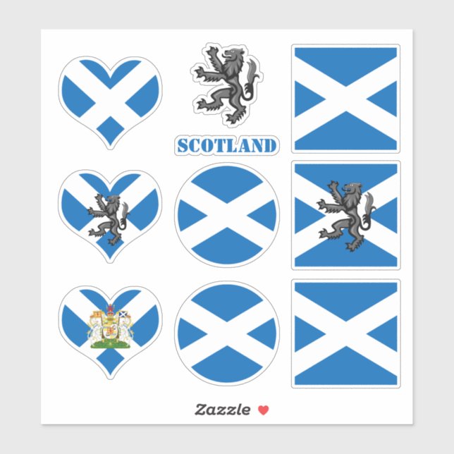 Adesivos da Escócia, Scottish Flag Lion Heart/spor (Folha)