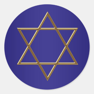 Adesivos da Estrela de Davi Azul Marinho Dourada