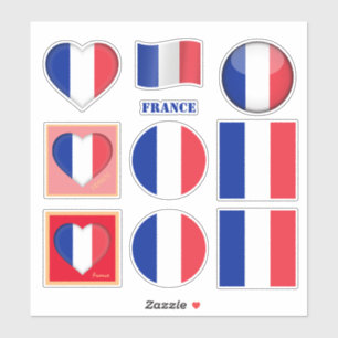 Adesivos da França e Bandeira Francesa, Coração / 