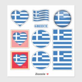 Adesivos da Grécia & Bandeira Grega, Coração /espo