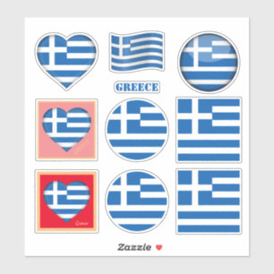 Adesivos da Grécia & Bandeira Grega, Coração /espo