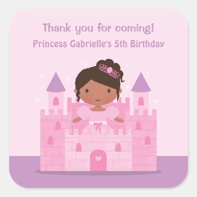 Adesivos da Princesa Fofo do Castelo Afro-American (Frente)